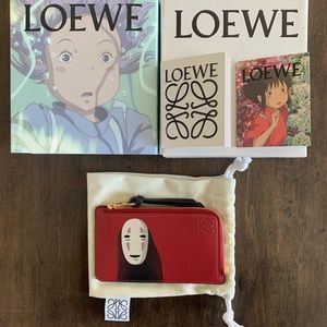 New Loewe x Spirited Away rare Kaonashi coin cardholder in classic calfskin